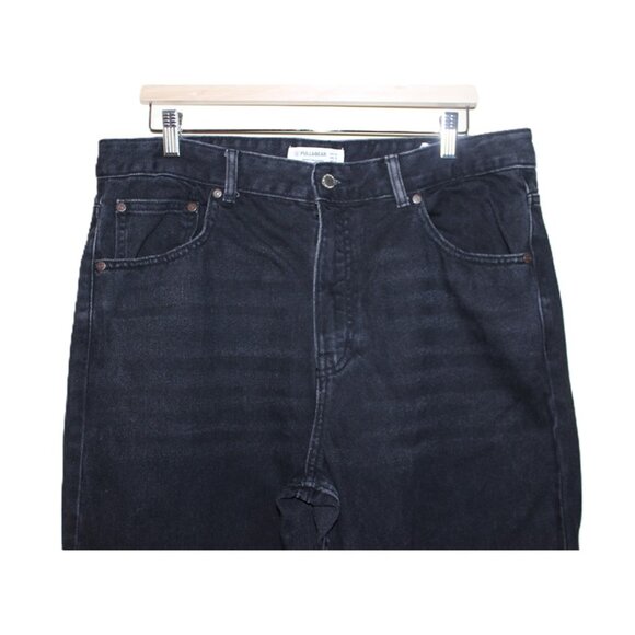 ASOS Pull&Bear Wide-Leg Turn Up Jeans in Black (Size 12/Large) - Picture 4 of 13